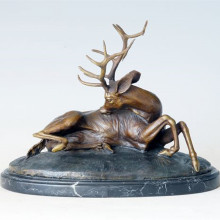 Животный бронзовый скульптурный олень, резьба по дереву, латунная статуя Тпал-104